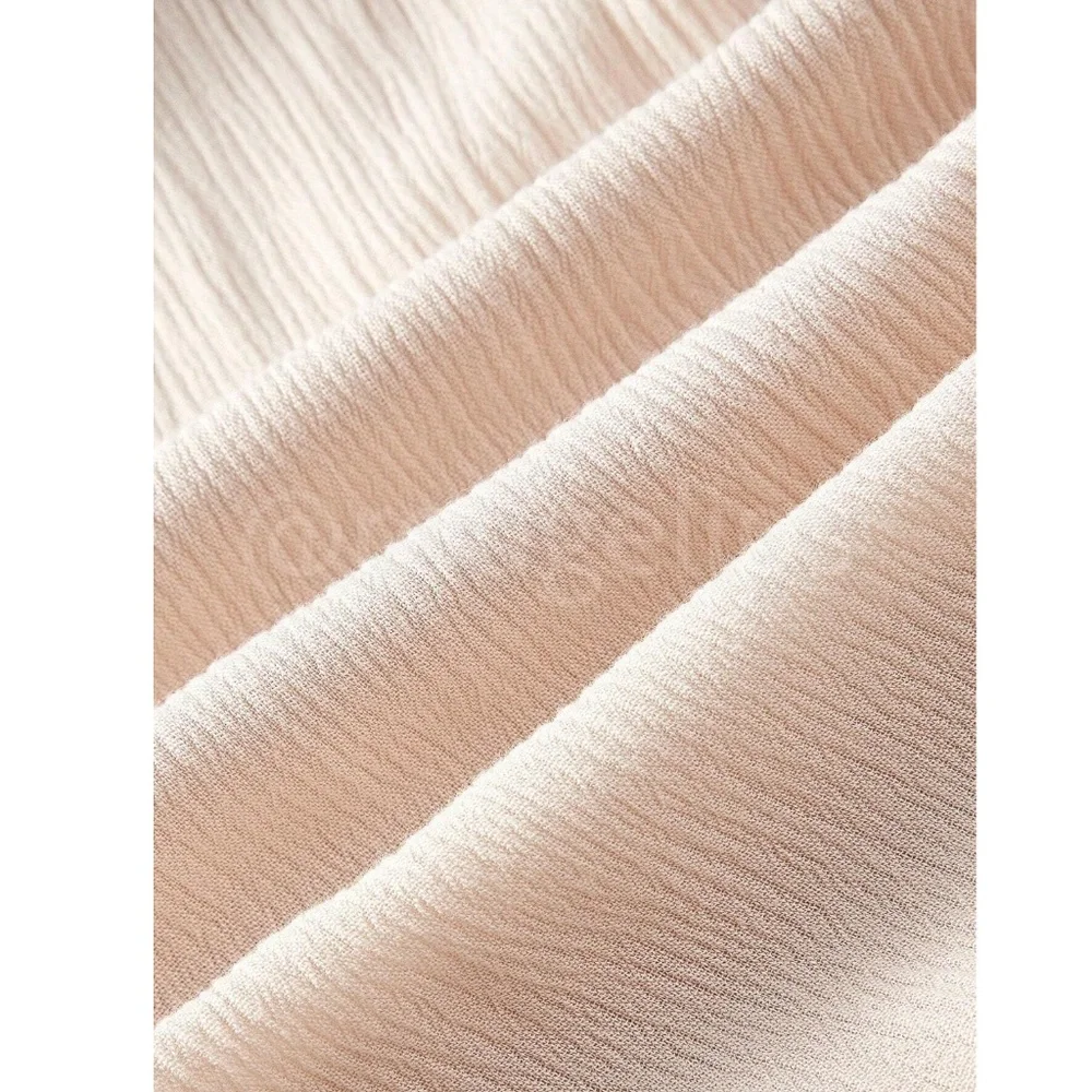 Beige Cream Viscose Greek Goddess Jumpsuit V-Neck Braided Straps Ties - Picture 12 of 14